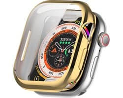 By Qubix - Apple Watch TPU case - Goud - Geschikt voor Apple Watch 42mm - Series 10 hoesje - screenprotector - Bescherming iWatch - Bescherm hoesje