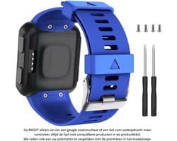 Blauw siliconen sporthorlogebandje geschikt voor de Garmin Forerunner 30, 35 en Garmin Approach S10 – Maat: zie maatfoto - horlogeband - polsband - strap - siliconen - blauw rubber smartwatch strap