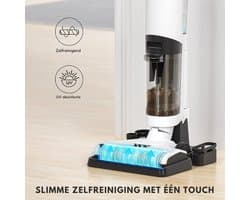 3-in-1 Nat-/Droogzuiger Met 18.000 Pa Zuigkracht - Stofzuiger - Dweil & Droogfunctie Met Dubbele Tank En Zelfreiniging Voor Alle Harde Vloeren