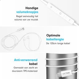 Oortjes met draad en microfoon - Oordopjes - 120CM kabel - USB-C aansluiting - Earphones Wired — thumbnail 3