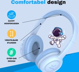 ATouch Kinderkoptelefoon Lite-Y – Volumebegrenzing - Koptelefoon kinderen – Microfoon – Bluetooth koptelefoon – Duurzaam – Blauw — thumbnail 2