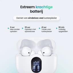 Siltcon® SoundWave Pro 1 - Draadloze Oordopjes – Oortjes Draadloos – Oordopjes – Oortjes - Bluetooth Oordopjes - Noise cancelling ANC+ENC - Universeel - BT 5.3 - Wit — thumbnail 4
