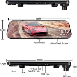 Tumex - Dashcam voor Auto - Dashcam - 10" Touchscreen - 170° Groothoeklens - Nachtzicht - Inclusief Waterproof Achteruitkijkcamera — thumbnail 5