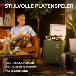 Platenspeler Bluetooth IN/OUT - Audizio RP116CR - 2025 model - Retro platenspeler met speakers - Crème — thumbnail 3