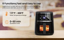 Acekool - Airfryer - Airfryers - Airfryer xl - Air Fryer - Heteluchtfriteuse - Hetelucht Oven Airfryer - Hetelucht - Heteluchtfriteuse xl - 4.5L — thumbnail 1