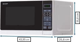 Magnetron 800 W, 20 liter met ontdooifunctie en 11 vermogensniveaus — thumbnail 2