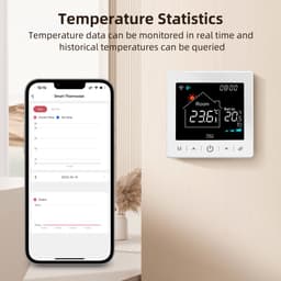 Thermostaat | Wifi | Tiptoetsbediening | Opbouw | Verwarmen | Tuya Smart Life | Zwart — thumbnail 4
