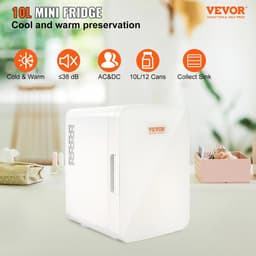 10L Mini Koelkast - 2 in 1 Kleine Koelkast - Compacte Drankkoelkast - 50W koeling - 45W Verwarming - Wit — thumbnail 3