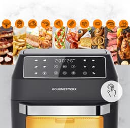 GOURMETmaxx Heteluchtoven Digitaal 12l - Zwart — thumbnail 4