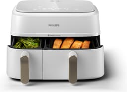 Philips 3000 series NA353/10 - Dual Basket Airfryer - 9L - 2750W - Zilver/Wit — thumbnail 2