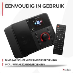 Audizio Nardo - DAB+ en internetradio met Bluetooth en FM - incl. afstandsbediening - Zwart — thumbnail 3