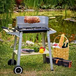 Gardebruk Barbecue Wagen – Incl. Wielen Spit & Windscherm – RVS — thumbnail 4