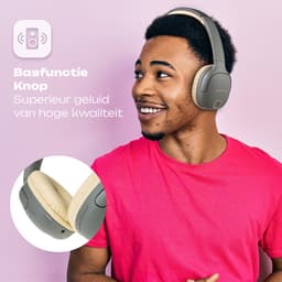 PowerLocus P7 Draadloze Over-Ear Koptelefoon - Bluetooth Headphone - Microfoon, Bass Mode, incl. Hoesje - Asfaltgrijs — thumbnail 4