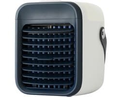 TechU™ Mini Airco – Desktop Luchtkoeler Koelventilator – 2000 mAh – 3 Snelheden – USB Airconditioner – Blauw