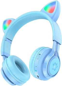 Hoco W39 Kattenoren Draadloze Bluetooth Headset voor kinderen - Blauw — thumbnail 1