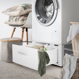 Wasmachine verhoger, Wasmachine Onderstel 63x54x31 cm met lade in wit ML design — thumbnail 2