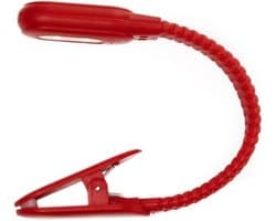 Kikkerland Oplaadbaar Leeslampje Met Clip - Rood