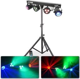 Discolamp - MAX Partybar1 disco verlichting met 2x Jellymoon discobal en 2 Par spots + standaard — thumbnail 1