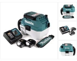Makita DVC 750 LRTX3 accu stofzuiger nat- en droogzuiger 18 V draagbaar + 2x 5,0 Ah accu en lader - zonder accessoires