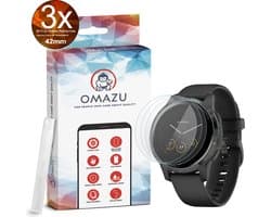 OMAZU 3D Flex TPU Screenprotector, 3 Pack, geschikt voor Garmin Forerunner 55, Met kras herstellende coating, Edge to Edge bescherming, Sumo sterke Folie