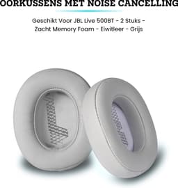 Somstyle Oorkussens Geschikt Voor JBL Live 500BT Koptelefoon - 2 Stuks - Zacht Schuim - Eiwitleer - Grijs — thumbnail 4