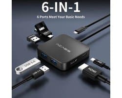 Viatel USB C Hub, Multi-Port USB Type-C Hub with 4K HDMI, Power Delivery 100 W | 3 USB 3.0 Port | 1 Type-C 3.0 Port | USB Splitter Adapter for MacBook, Mac Mini, XPS, Laptop