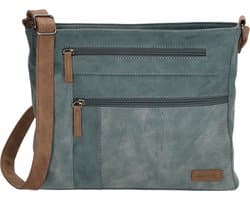 Beagles Brunete Crossbody Schoudertas met Handige Ritvakken - Jeansblauw