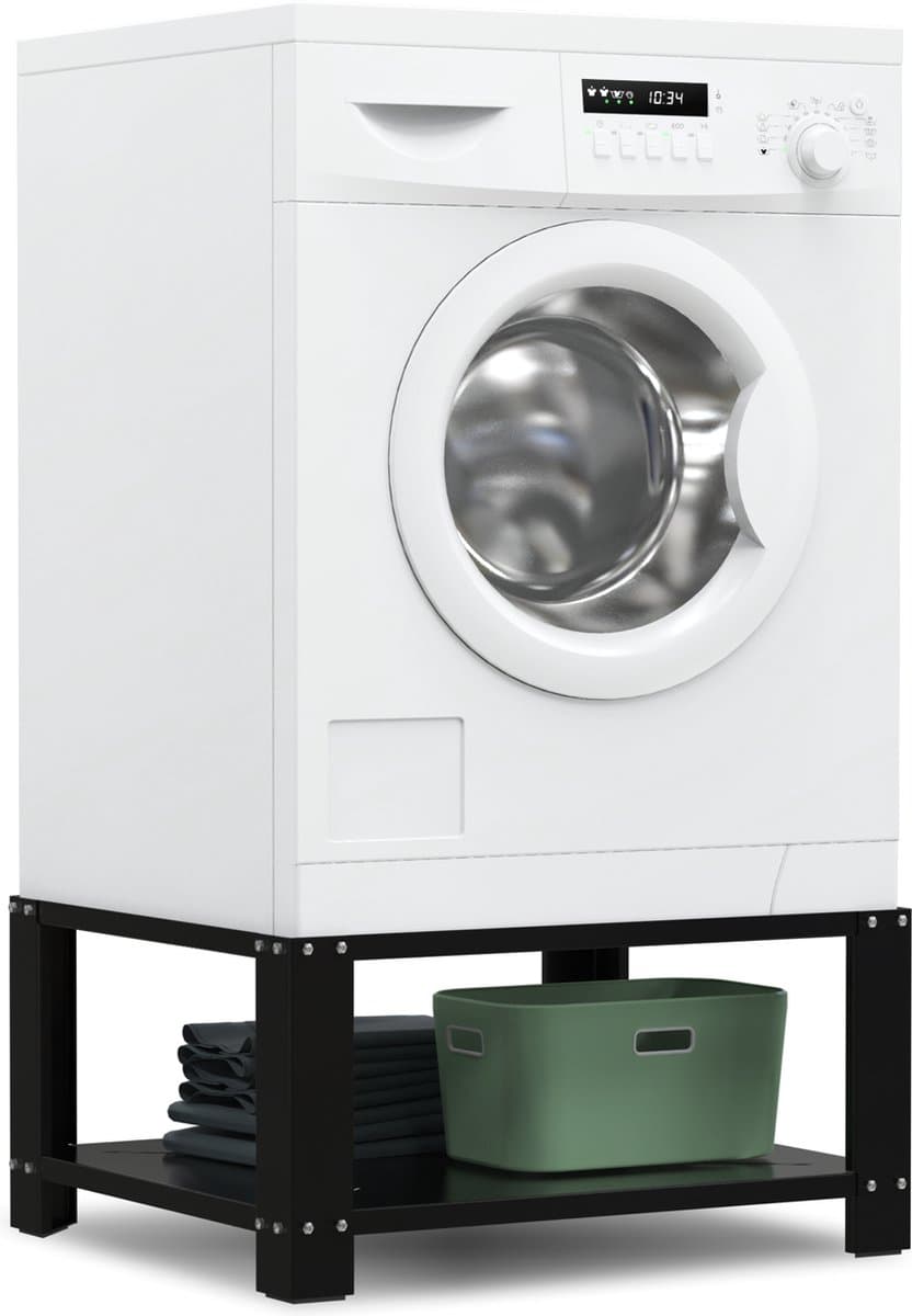 Bodo® - Wasmachine Verhoger - Kast - Ombouw met Plank - Zwart - 63x54x31cm — afbeelding 1