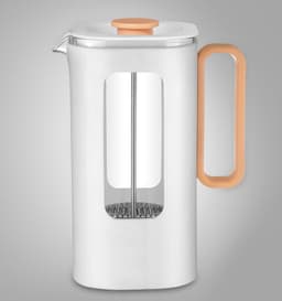 ZYLARO - French Press - Koffiemaker - 1.2 Liter - Vaatwasserbestendig – Dubbelwandig - Wit - mode ontwerp — thumbnail 3
