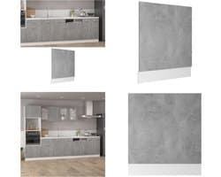 vidaXL Vaatwasserpaneel 59-5x3x67 cm spaanplaat betongrijs - Voorpaneel Vaatwasser - Voorpanelen Vaatwasser - Vaatwasser Voorpaneel - Vaatwasser Voorpanelen