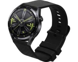 kwmobile Sporthorloge bandje geschikt voor Huawei Watch GT3 Pro 46mm / GT3 46mm / GT 42mm 46mm horlogeband - Siliconen smartwatch band met carbon print in zwart