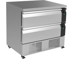 CombiSteel Koel-/Vrieswerkbank - 179L - 2 Laden 4x 1/1 GN - Geforceerd - Wielen - 905x700x865mm