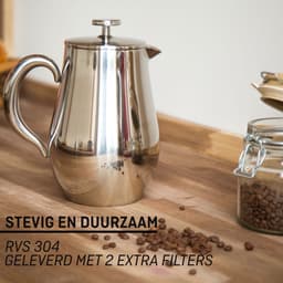 VeoHome RVS Franse Pers - 1 Liter - Duurzaam, Dubbelwandig & Eco-vriendelijk voor Perfecte Koffie — thumbnail 3