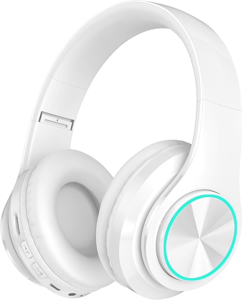 Pro Care Excellent Quality® Headset met Microfoon LED verlichting - Headset Draadloos - Bluetooth - Active Noise Reduction - SD card mogelijkheid - Kleur Wit — afbeelding 1
