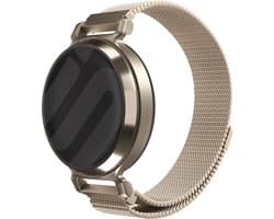 Strap-it Milanees smartwatch bandje 14mm - Champagne goud RVS Milanese band met magneetsluiting geschikt voor de Garmin Lily 2 (niet de eerste versie)