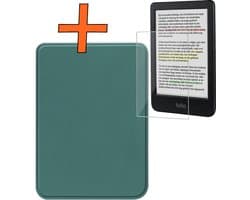 Hoesje Geschikt voor Kobo Clara Colour Hoes Book Case - Hoes Geschikt voor Kobo Clara Colour Hoesje Book Cover Met Screenprotector - Donkergroen