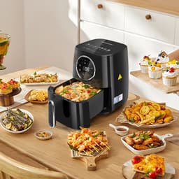 Aigostar Airfryer Odin 30YCN - Heteluchtfriteuse - Digitaal display - 4,2 Liter - 700 Gram friet - 1400W - Receptengemeenschap - Zwart — thumbnail 5