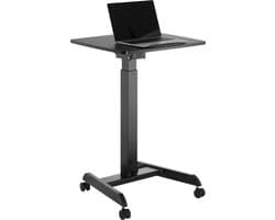 Maclean - Laptoptafel - Zit-sta bureau - laptoptandaard - In hoogte verstelbaar laptop bureau met wieltjes - verstelbaar tot max. 113cm 30 graden Kantelbaar Zwart