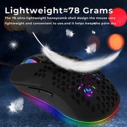 TOJ Optische Game / Gaming Muis - Bedraad 1.8 Meter - RGB Verlichting - 7200DPI - Zwart - USB-C — thumbnail 5