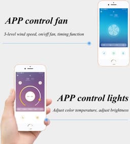 Plafondlamp met Ventilator - Plafondlamp met Ventilator LED - Plafondventilator - Ventilator Afstandsbediening - App - LED — thumbnail 3