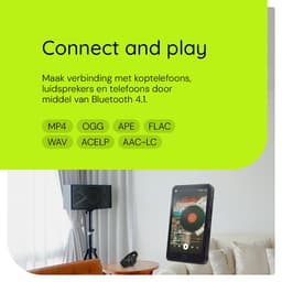 Smart MP3 Speler Bluetooth en Wifi - 16+64GB - 4 HD Touchscreen - BT 4.1 - MP4 Video Speler - Streaming Apps - Voice Recorder - M400 - Zwart — thumbnail 2