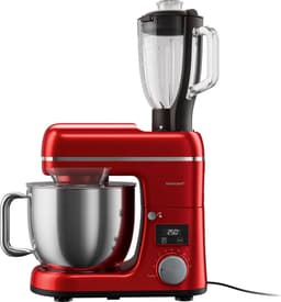 Silvercrest Keukenmachine - Vermogen: 900 W - Mengkom: 3,6 L - Standen: 8 + turbo - Rood - Met geïntegreerde weegschaal voor wegen in de mengkom - Kneedhaak met Teflon® antiaanbaklaag - Blenderopzetstuk met RVS mes — thumbnail 1