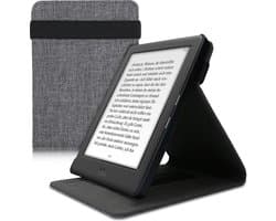 kwmobile Hoesje geschikt voor Kobo Glo HD / Touch 2.0 - Met polsriem en standaard - e-Reader beschermhoes in grijs
