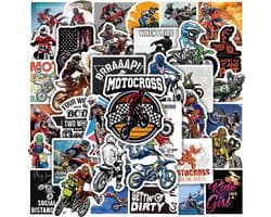 Motorcross Stickers 50 Stuks | Motocross Stickers | Motor Stickers | Crossmoter | Motorsport | Luxe Stickers | Laptop Stickers | Stickers Kinderen | Stickers Volwassenen | Stickervellen | Plakstickers | Stickers Koffers | Bullet Journal |