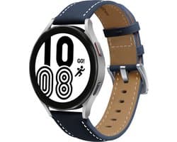 By Qubix - Geschikt voor Garmin bandje - Geschikt voor Garmin Vivomove 3 / HR / Luxe / Sport / Style / Trend - Premium Leather bandje - Donkerblauw - Smartwatch bandje 20mm