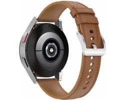 By Qubix - Geschikt voor Garmin bandje - Geschikt voor Garmin Vivomove 3 / HR / Luxe / Sport / Style / Trend - Luxe leren bandje - Lichtbruin - Smartwatch bandje 20mm