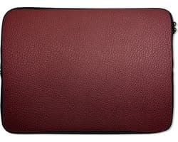 Laptophoes 14 inch - Leer - Lederlook - Rood - Licht - Laptop sleeve - Binnenmaat 33x23 cm - Zwarte achterkant - Back to school spullen - Schoolspullen jongens en meisjes middelbare school - Macbook air hoes - Chromebook sleeve