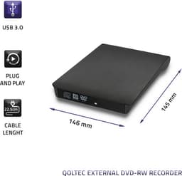 Qoltec Externe DVD-RW recorder |USB 3:0|Zwart. — thumbnail 3