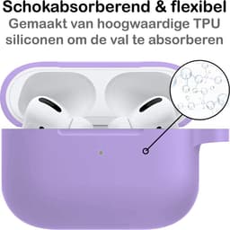 Hoesje - Geschikt voor Apple AirPods Pro 2 - Siliconen Hoes met Clip - Silicone Case Cover - Lila — thumbnail 4
