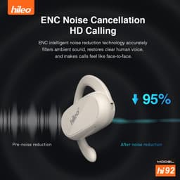 hileo hi92 - Draadloze Oordopjes met Oplaadcase – Zwart - Sport - Open-Ear - Bluetooth V5.3 oordopjes – Draadloze oortjes – Verstelbare oorhaken - Open Wearable Stereo – Geschikt voor IOS/Android — thumbnail 4